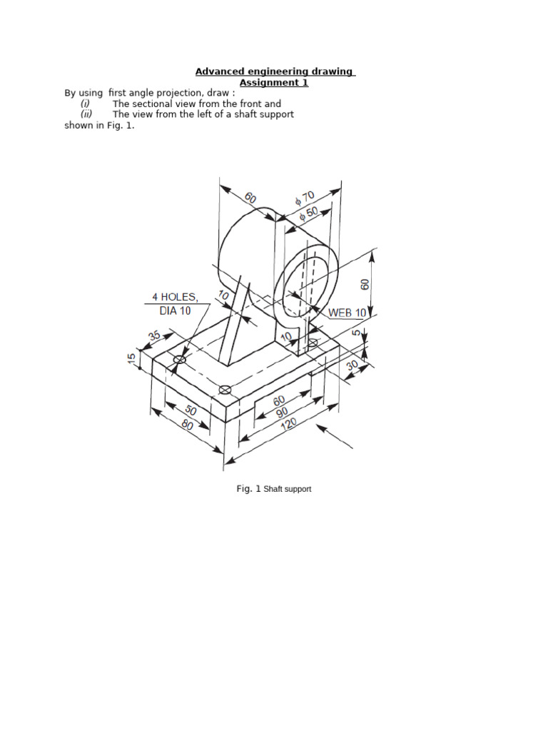 Advanced Engineering Drawing Asignment 1 | PDF