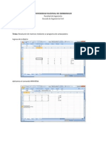 Resolucion de Una Matriz en Excel