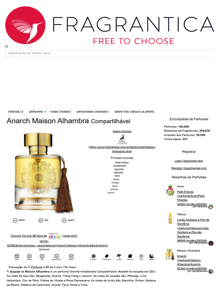 Anarch: Perfume Oriental Amadeirado | PDF | Perfume | Perfumaria