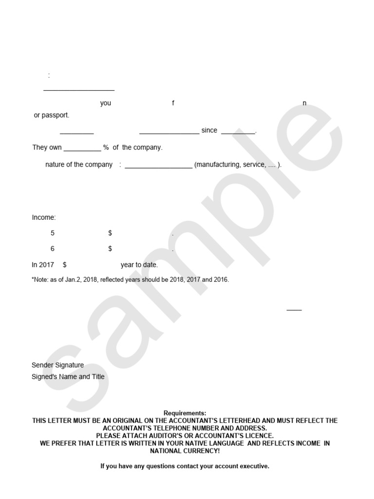 Sample Self-Employed Income Letter | PDF