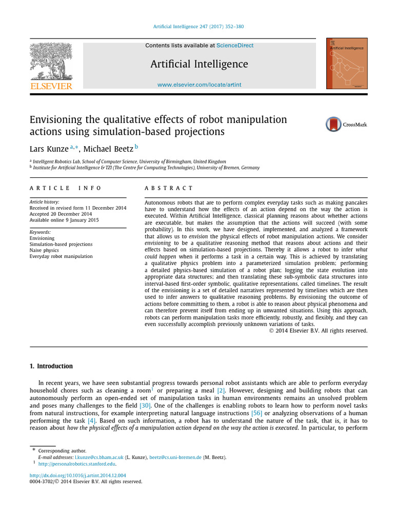 Envisioning The Qualitative Effects of Robot Manipulation 2017 ...