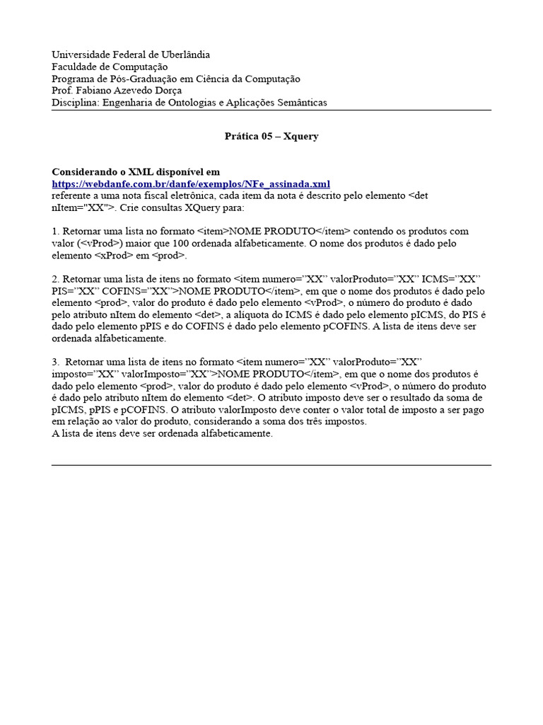 Pratica05 XQuery | PDF