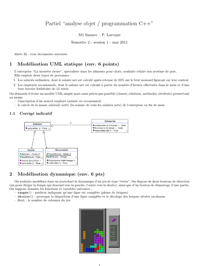 Modélisation UML et C++ pour la paie | PDF | C ++ | Salaires