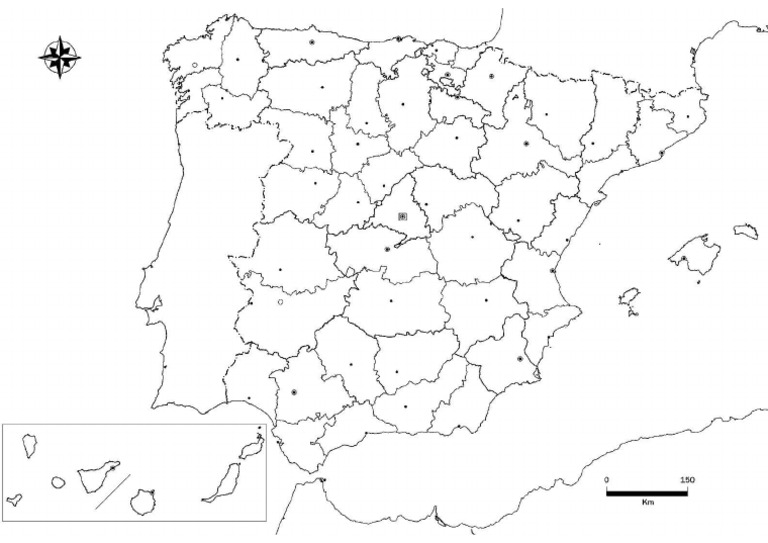 Mapa Mudo Politico Espana Blanco (4) | PDF