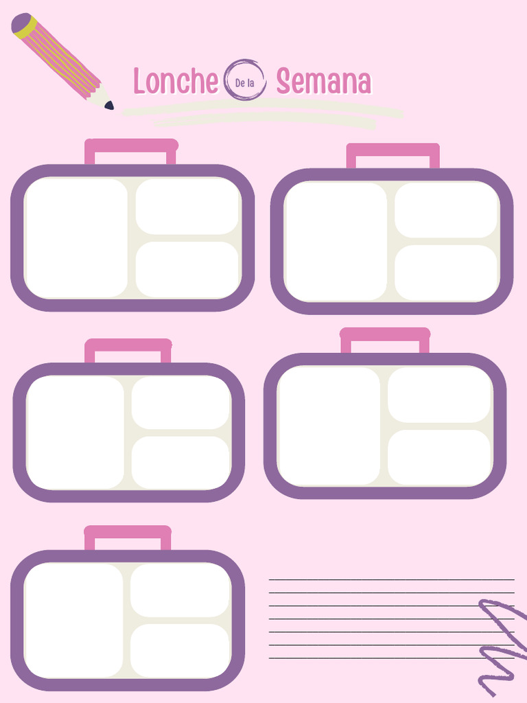 Back To School Lunch Box Worksheet in Pink White Simple Simple Style ...