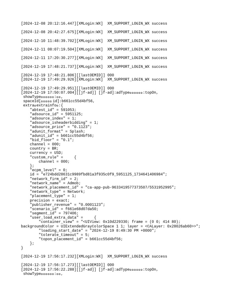 XM Support Login Success Logs | PDF
