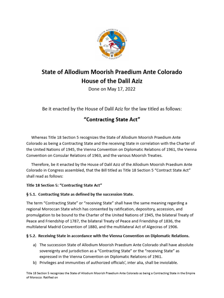 Bill - Contracting State Act - Tilte 18 Section 5 - May - 17 - 2023 ...