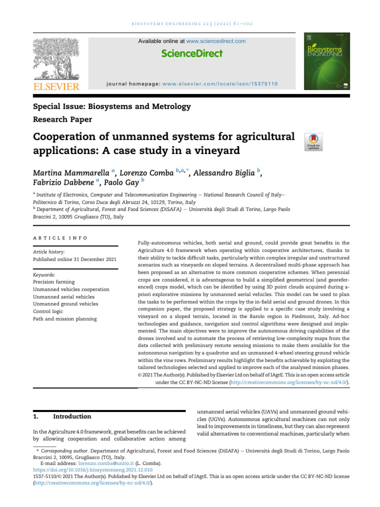 Cooperation of Unmanned Systems For Agricultural | PDF | Unmanned ...