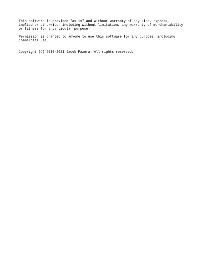 Software License and Warranty Disclaimer | PDF