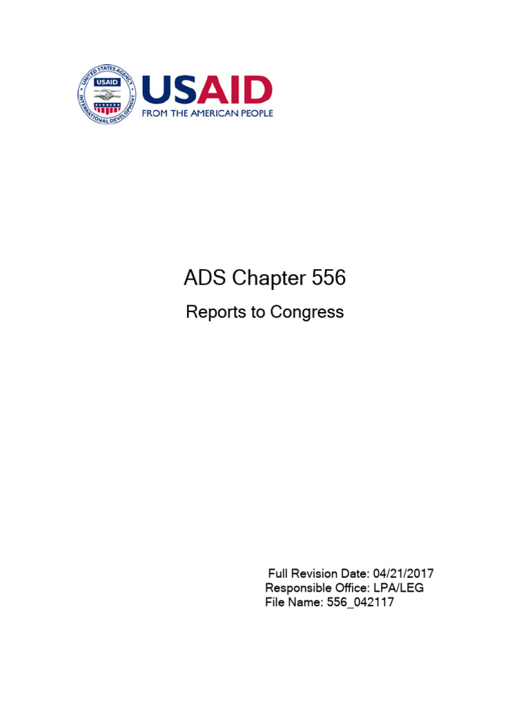 USAID Reports to Congress Guidelines | PDF | United States Congress ...