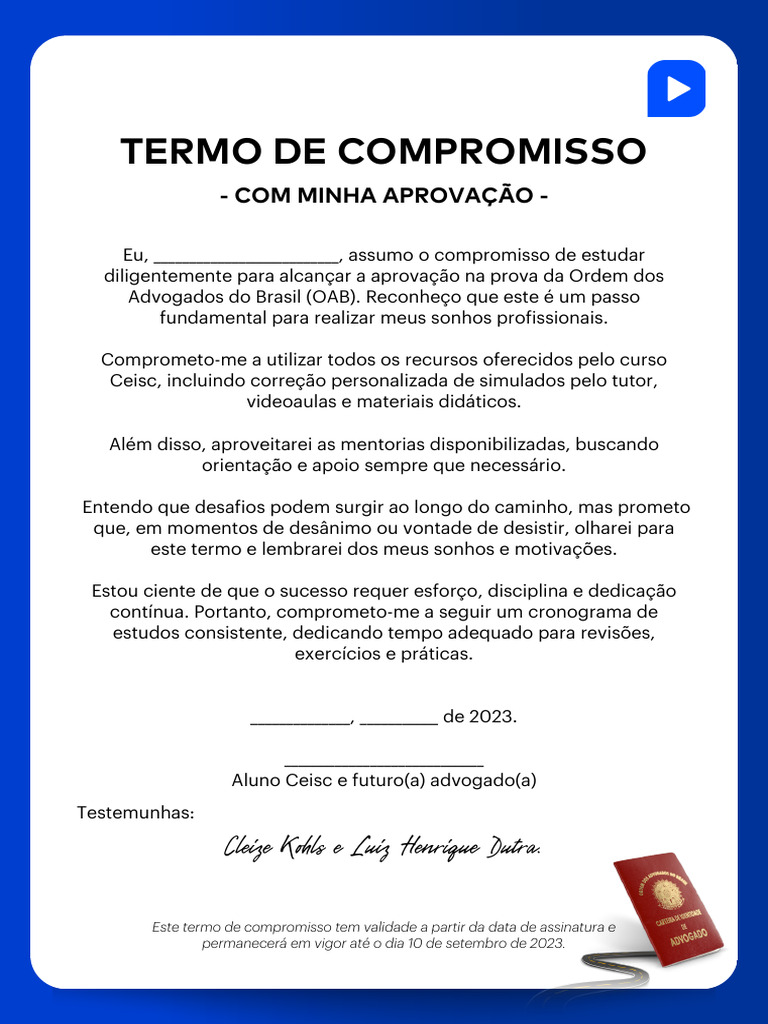 Compromisso para Aprovação na OAB | PDF