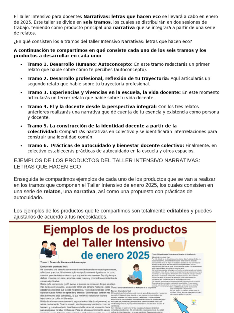 Taller Intensivo de Narrativas Docentes | PDF | Enseñando | Maestros