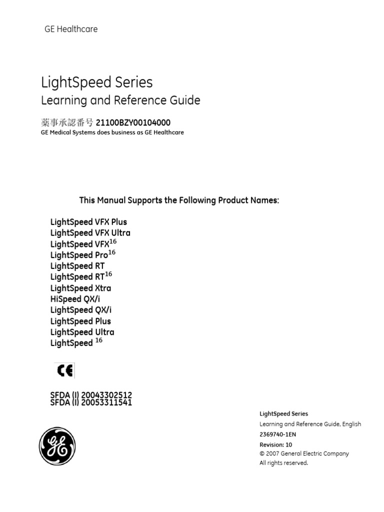 GE Healthcare LightSpeed Series Guide | PDF | Electrocardiography