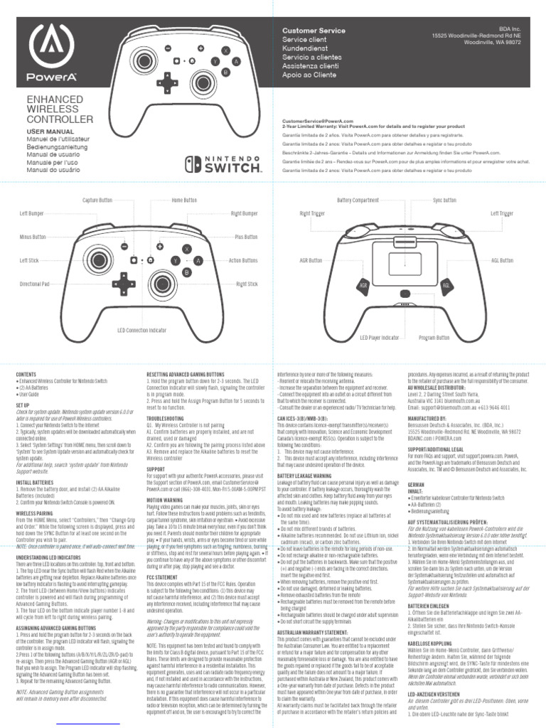 Enhanced Wireless Controller Manual | PDF | Galvanic Cells