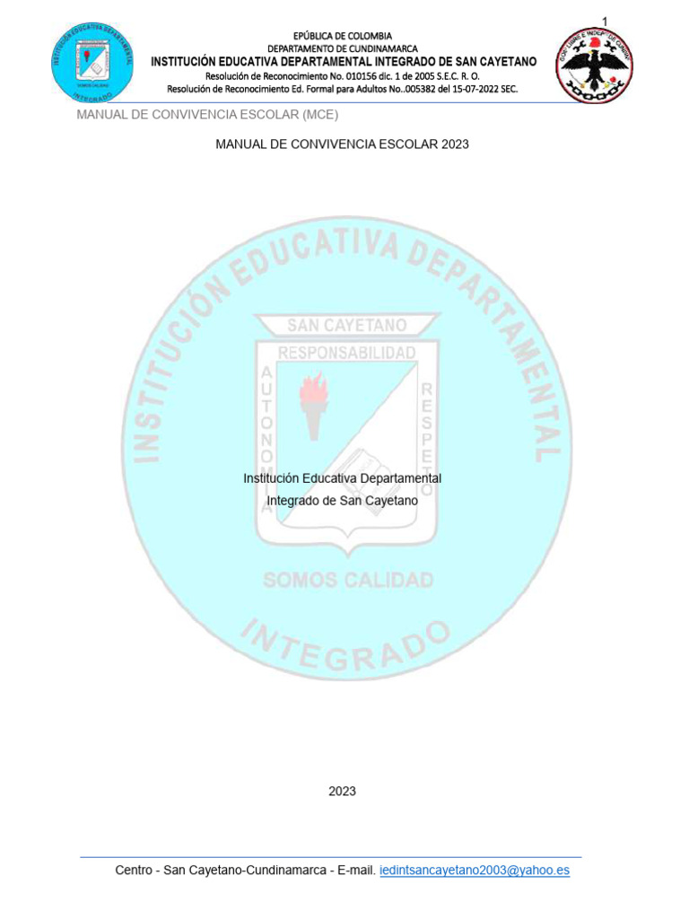 Manual de Convivencia Escolar 2023 | PDF | Caso de ley | Debido al proceso