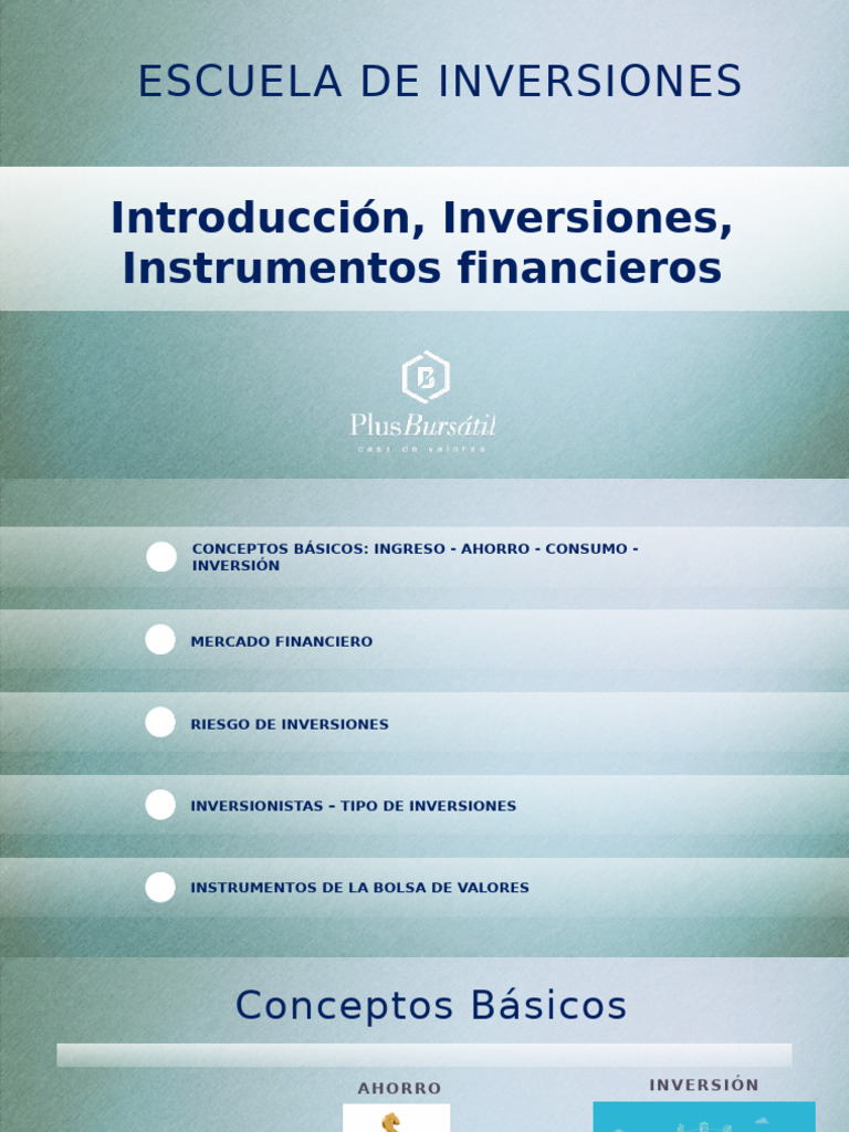 Escuela de Inversiones Módulo I Plusbursátil | PDF | Inversiones | Bolsa