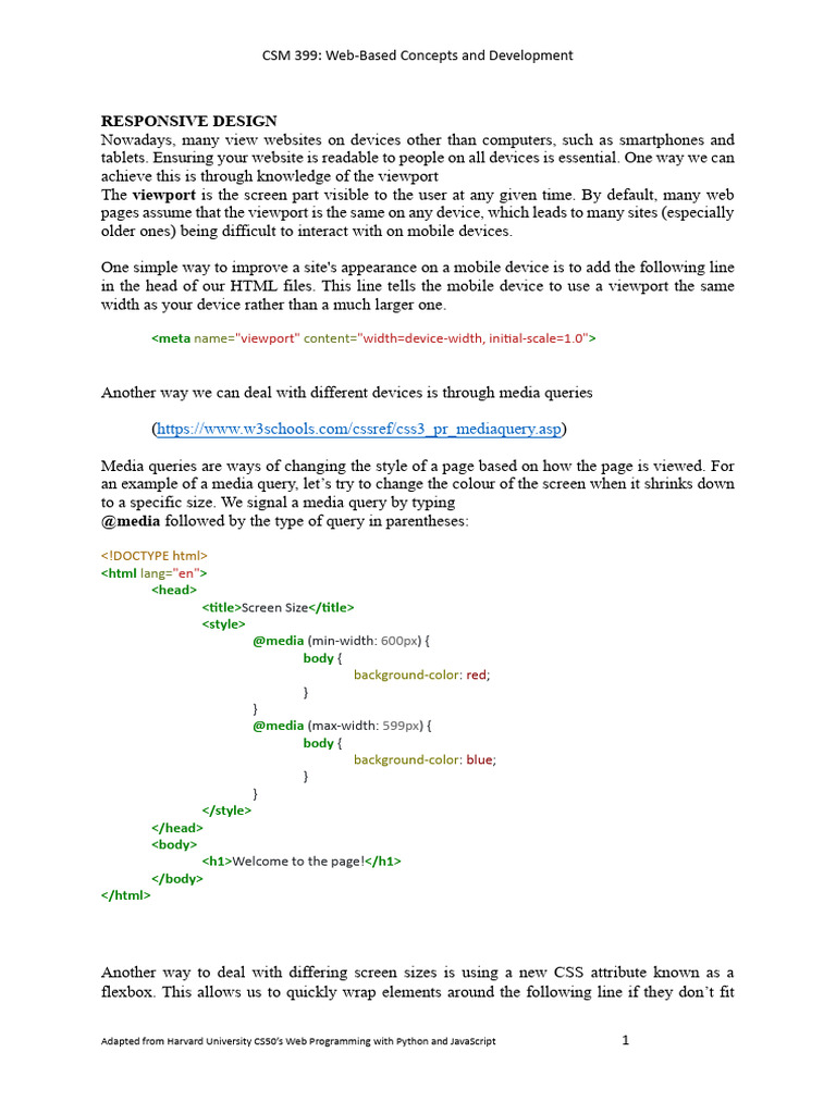 Unit 2b - Responsive Designing | PDF | Bootstrap (Front End Framework ...