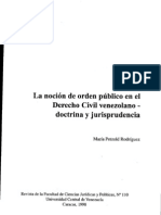 La Nocion de Orden Publico en El Derecho Civil Venezolano