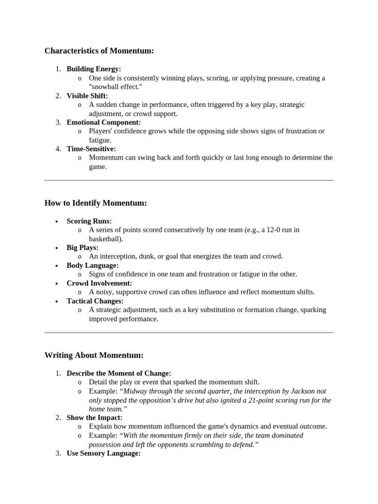 Understanding Game Momentum Dynamics | PDF