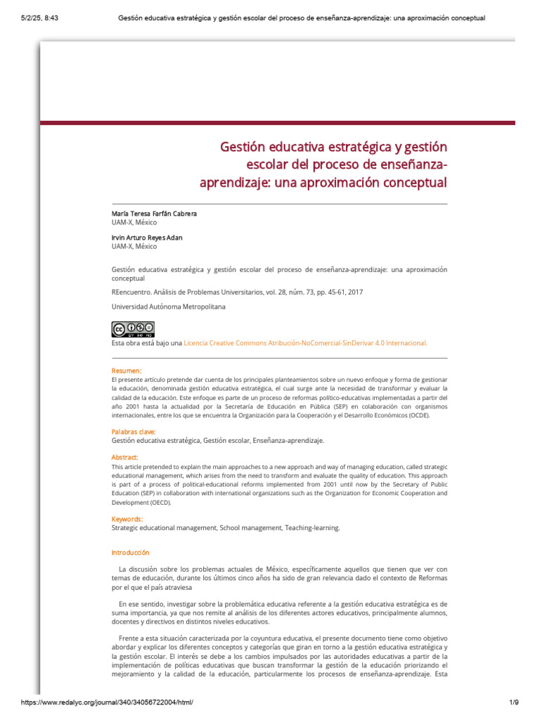 Gestión Educativa Estratégica en México | PDF | Enseñando | Aprendizaje