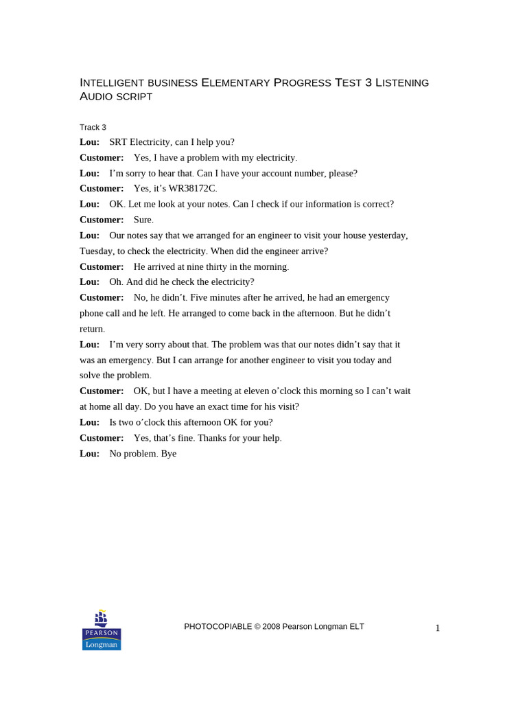 Business English Listening Test | PDF