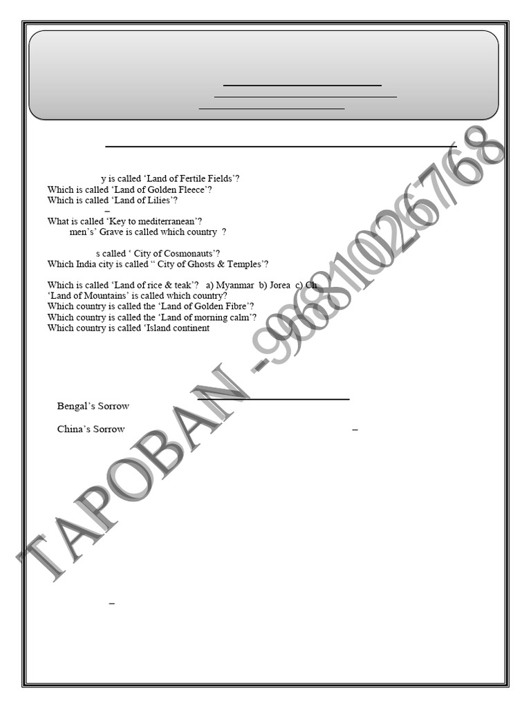 Geographical Epithets Modified For PDF Revised 1 | PDF | Political Parties