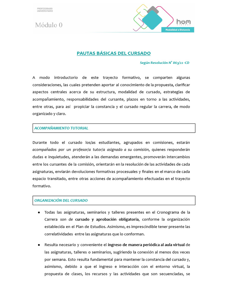 Pautas de Cursado 5ta2024 PU | PDF | Maestros | Aprendizaje