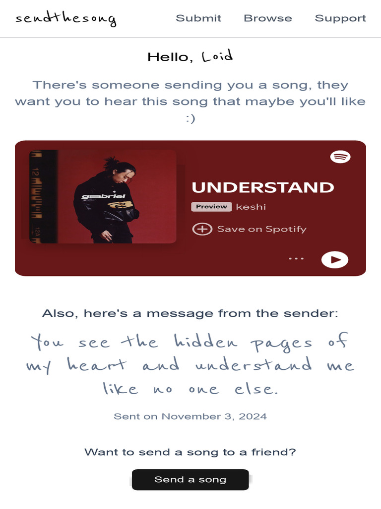SendTheSong - Express Your Feelings Through Music Musical Messages | PDF