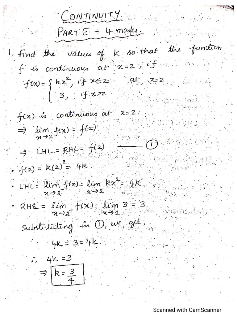 Continuity 4 Markers | PDF