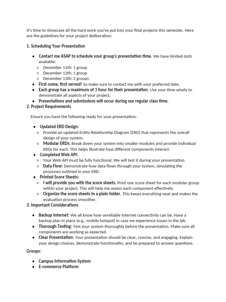 Final Project Presentation Guidelines | PDF | Computing