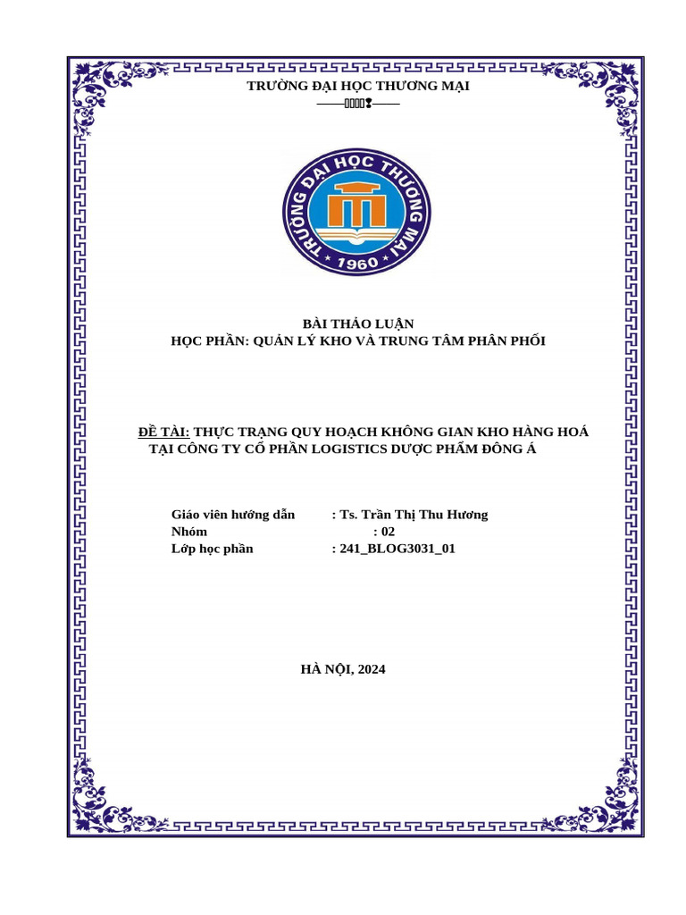 Quản Trị Kho Và TTPP - Nhóm 2 | PDF