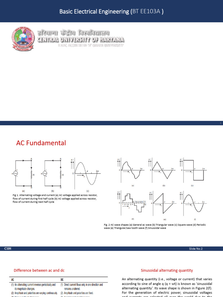 AC Fundamentals and Circuit Analysis | PDF | Inductor | Alternating Current