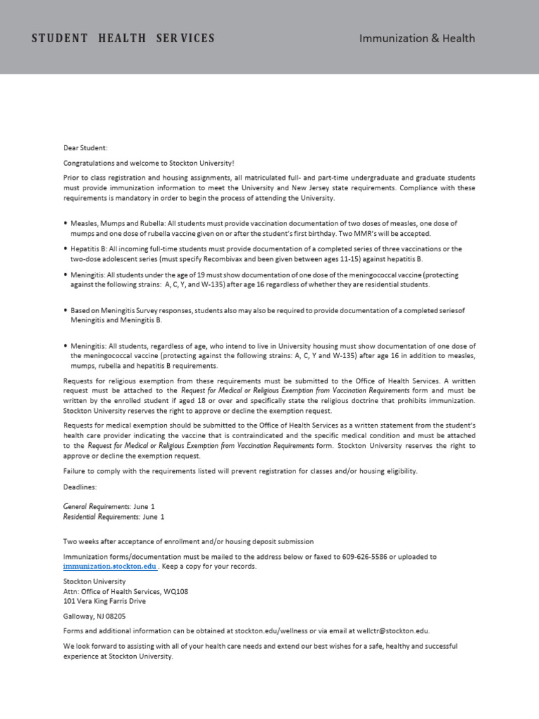 New Immunization Forms Admissions 2020 | PDF | Meningitis | Immunology