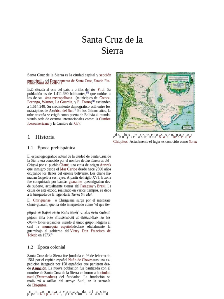 Historia de Santa Cruz de la Sierra | PDF | Bolivia