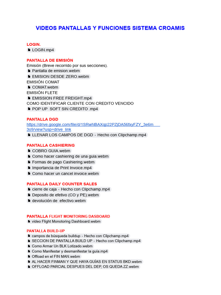 Funciones del Sistema Croamis | PDF