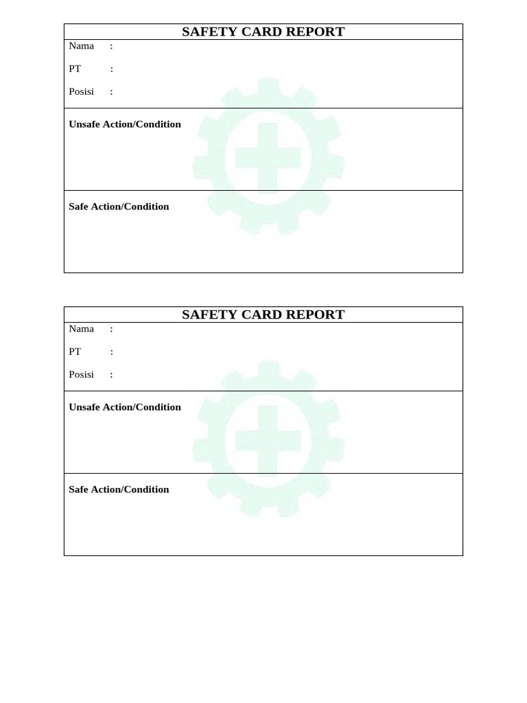 Safety Card Report Overview | PDF