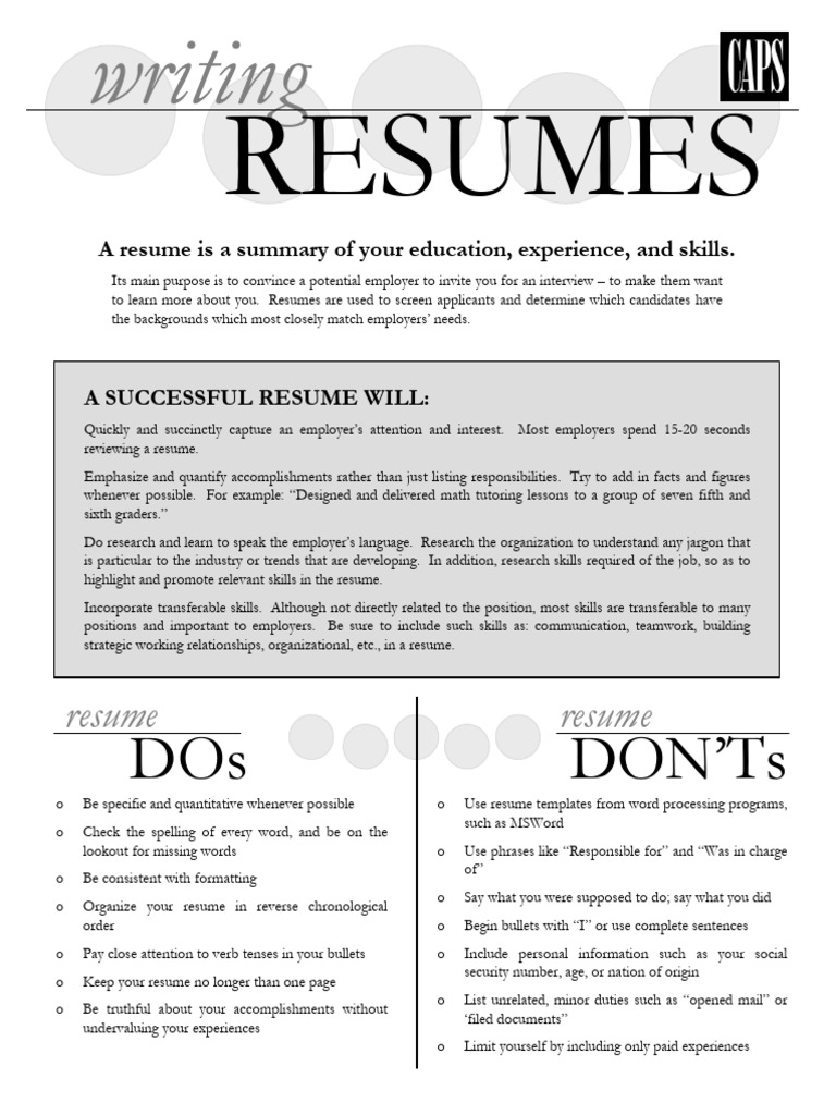 Effective Resume Writing Tips | PDF | Résumé