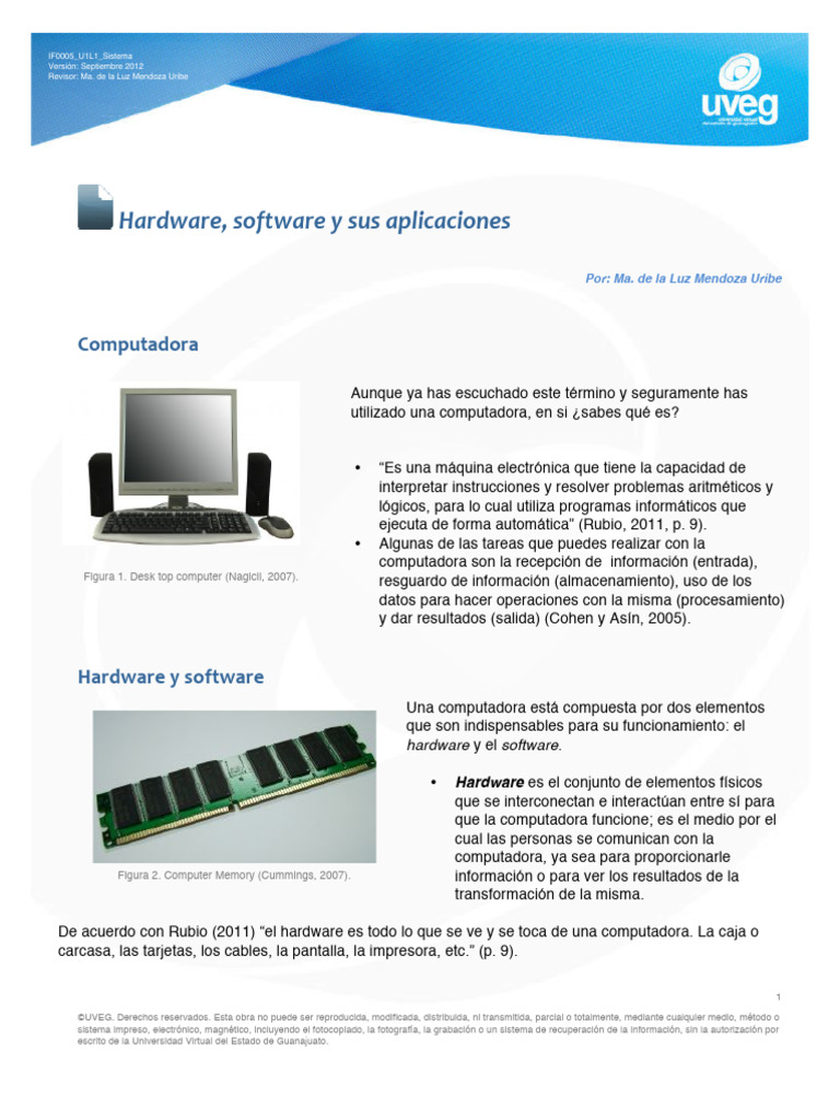 U1l2 Hardware | PDF | Hardware de la computadora | Software