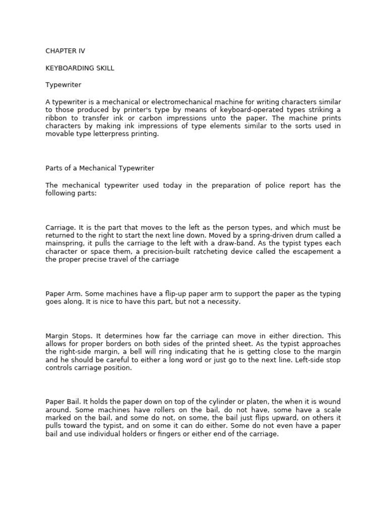CHAPTER IV | PDF | Typewriter | Computer Keyboard