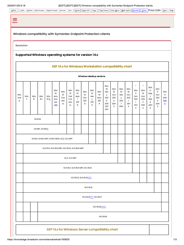 EDIT) (EDIT) (EDIT) Windows Compatibility With Symantec Endpoint