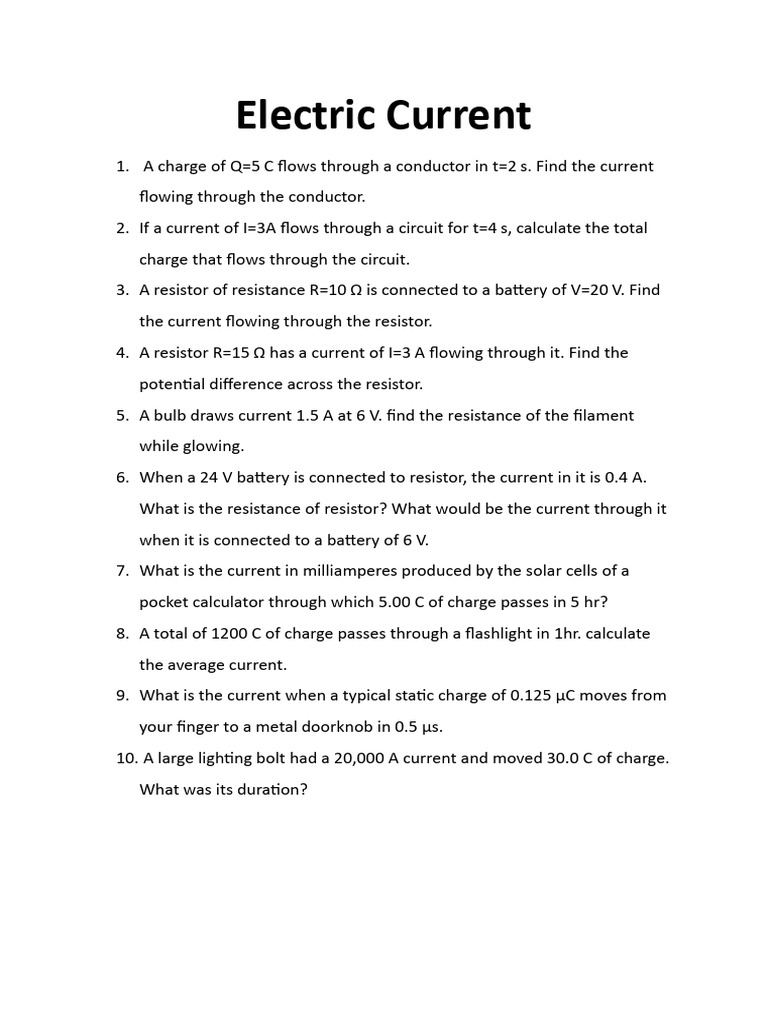 Electric Current | PDF