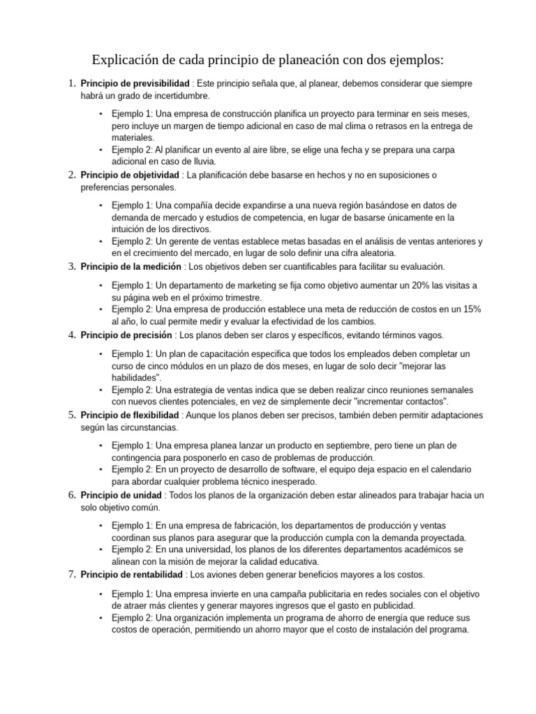 Principios Clave de Planeación Efectiva | PDF | Planificación | Business
