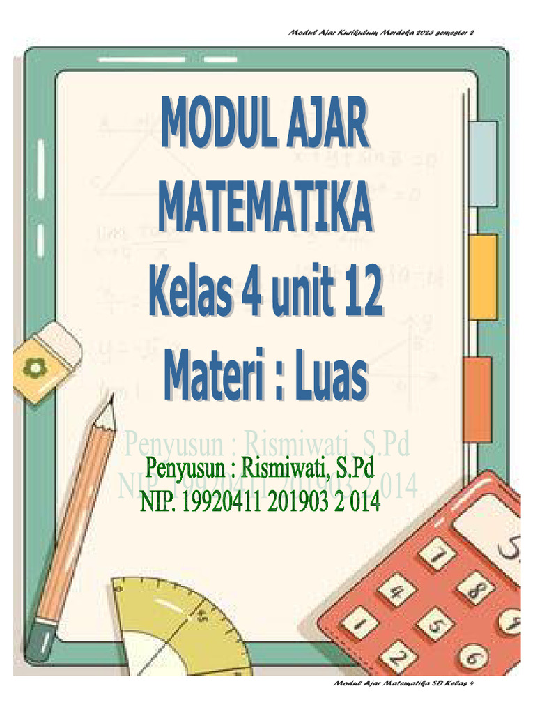 Modul Ajar Matematika Kelas 4 2023 | PDF