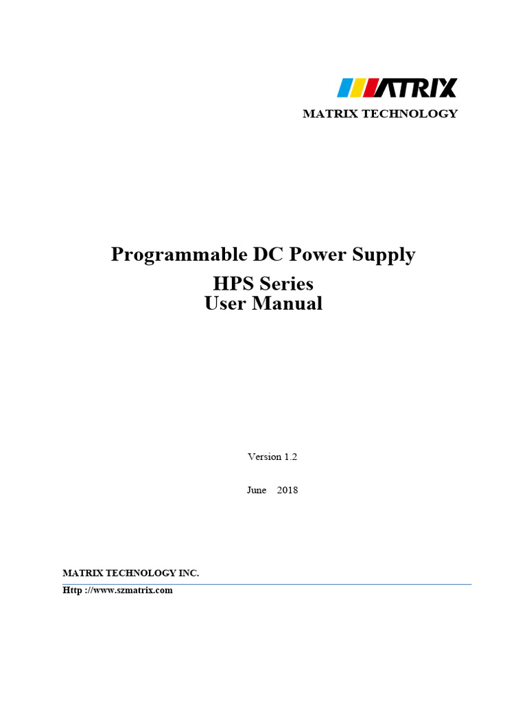 HPS Series DC Power Supply Manual | PDF | Power Supply | Fuse (Electrical)