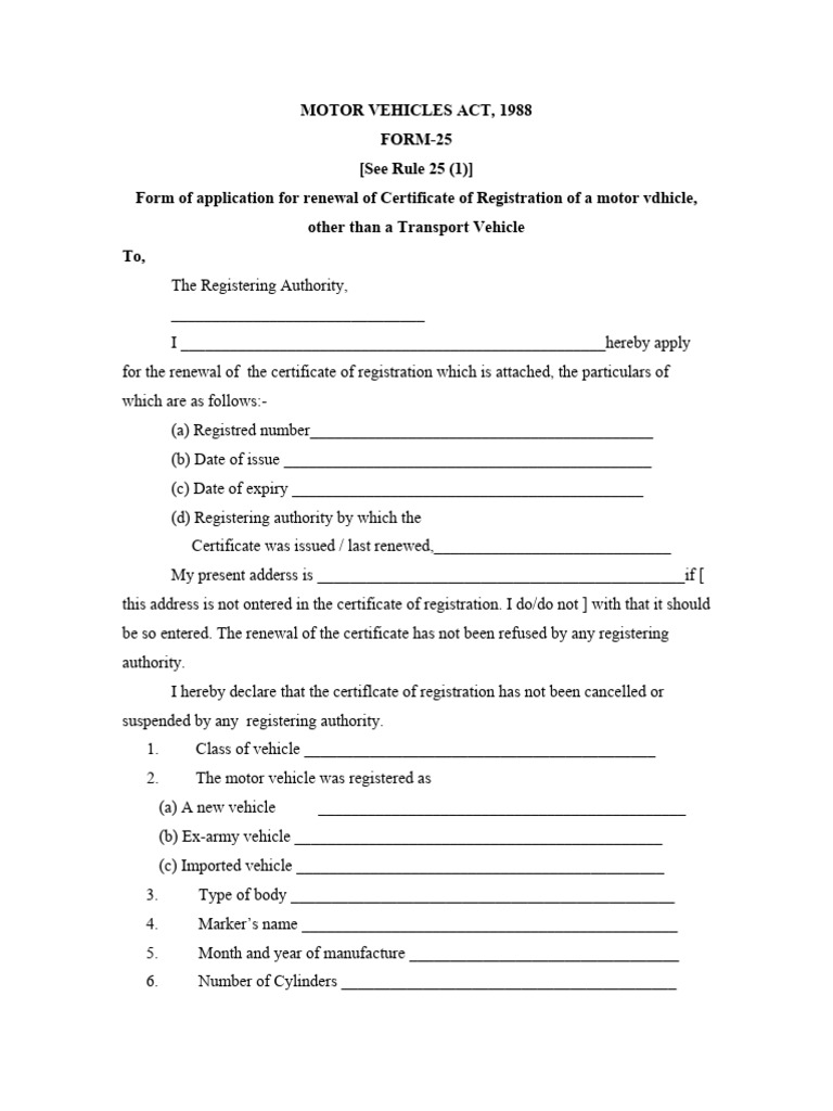 Form 25 1 pdf land transport transport