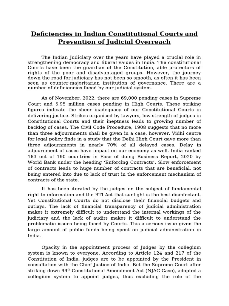 Judicial Overreach PDF Judiciaries Supreme Court Of The United States