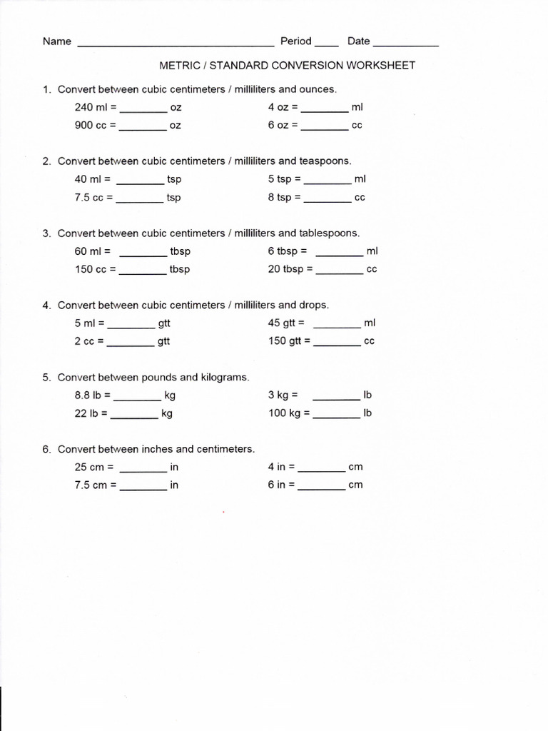 Conversion WS | PDF