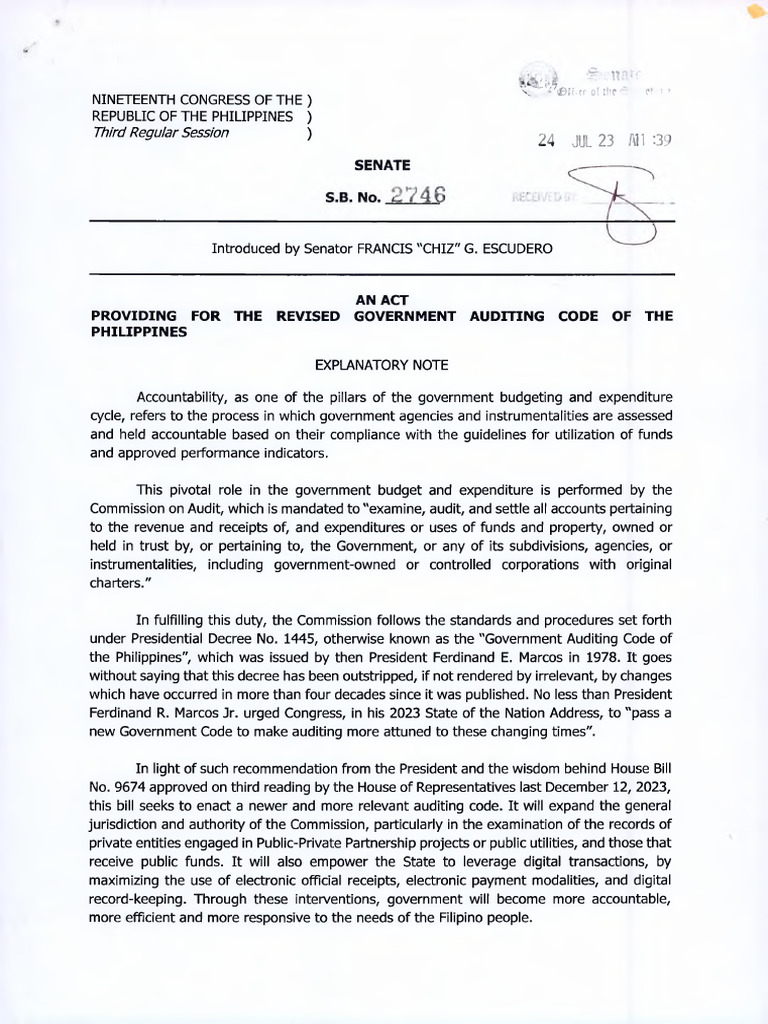 Revised Government Auditing Code Act | PDF | Audit | Payments