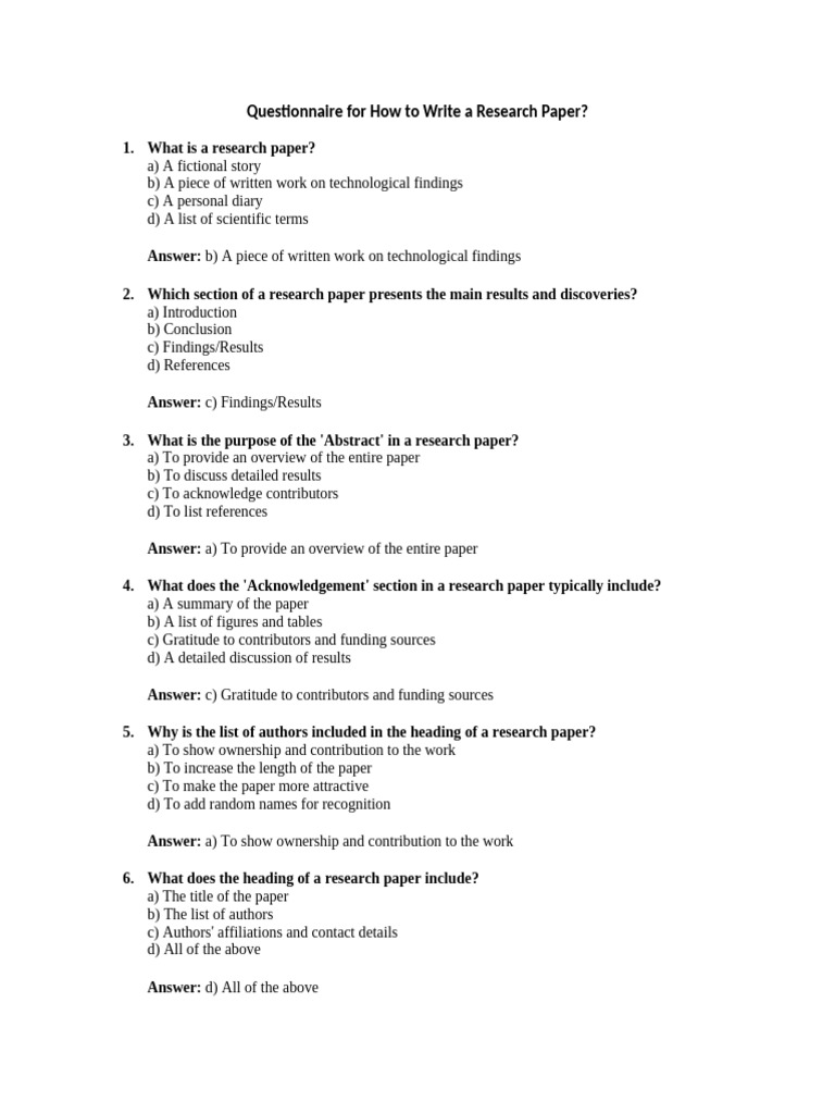 Key Sections of a Research Paper | PDF | Science | Methodology