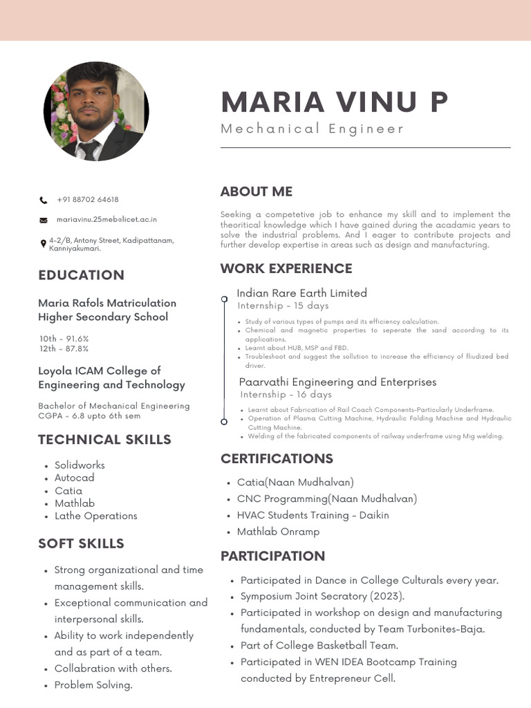 Mechanical Engineer Resume Overview | PDF | Engineering | Mechanical ...